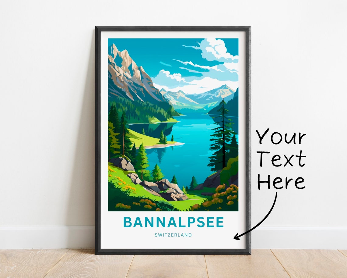 Personalized Bannalpsee Switzerland Alpine Lake Travel Poster