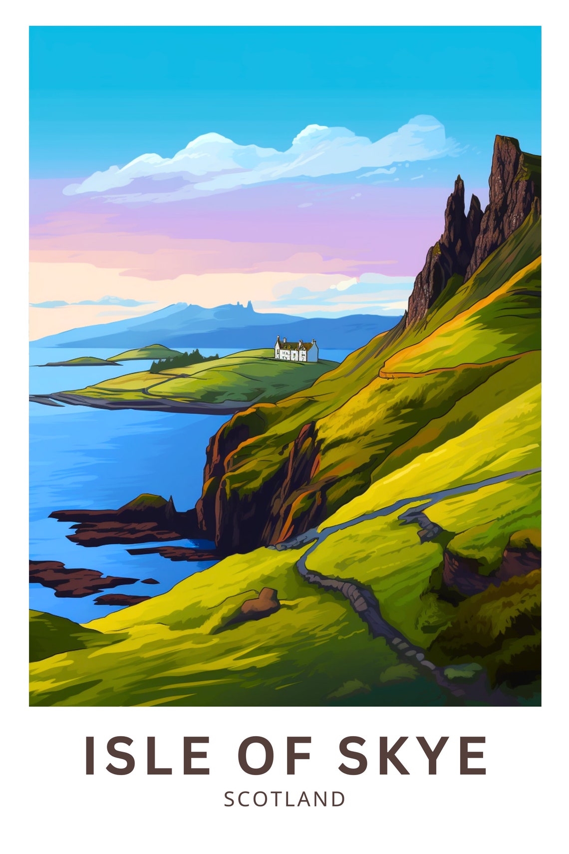 Isle Of Skye Travel Print Wall Art Isle Of Skye Wall Hanging Home Dcor Isle Of Skye Gift Art Lovers Scotland Art Lover Gift Isle Of Skye - Image 3