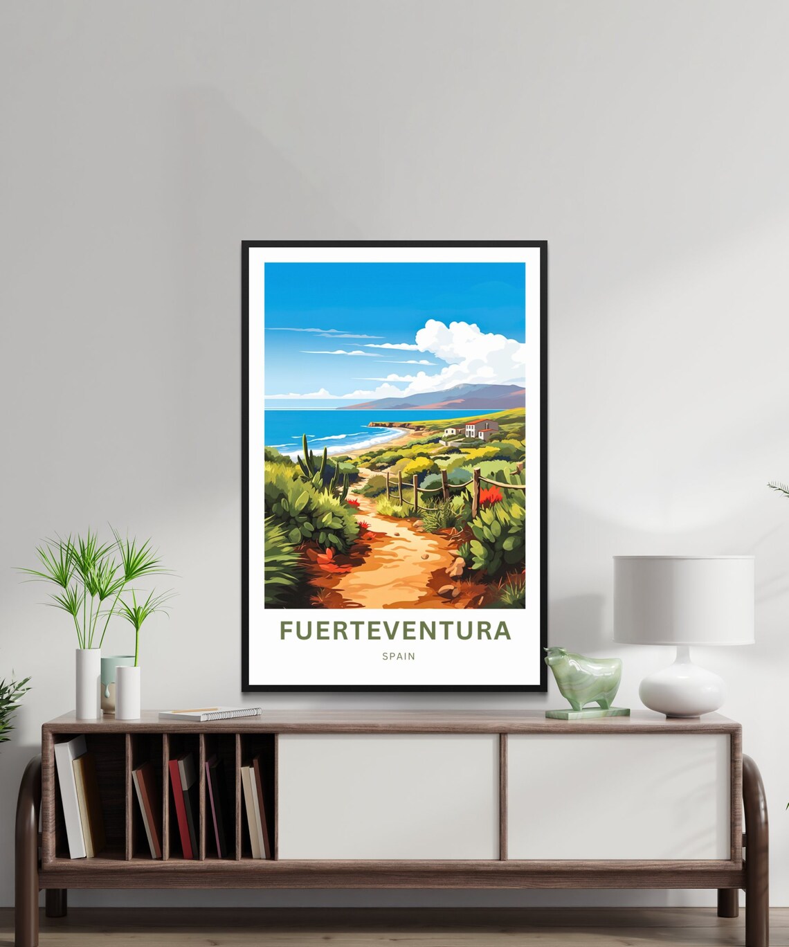 Fuerteventura Spain Coastal Trail Down To Secluded Cove Poster - Image 2