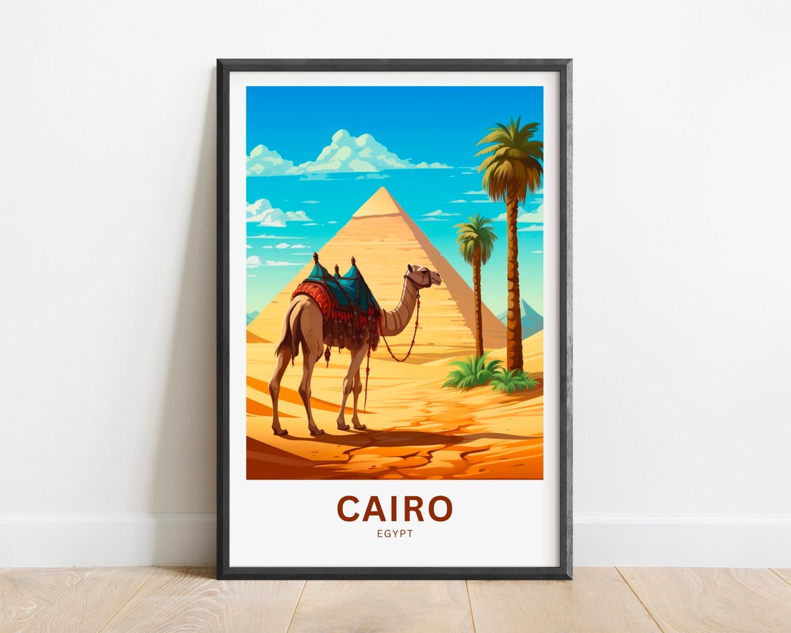 Cairo Travel Print Cairo Poster Egypt Wall Art Framed Present Gift Egypt Present