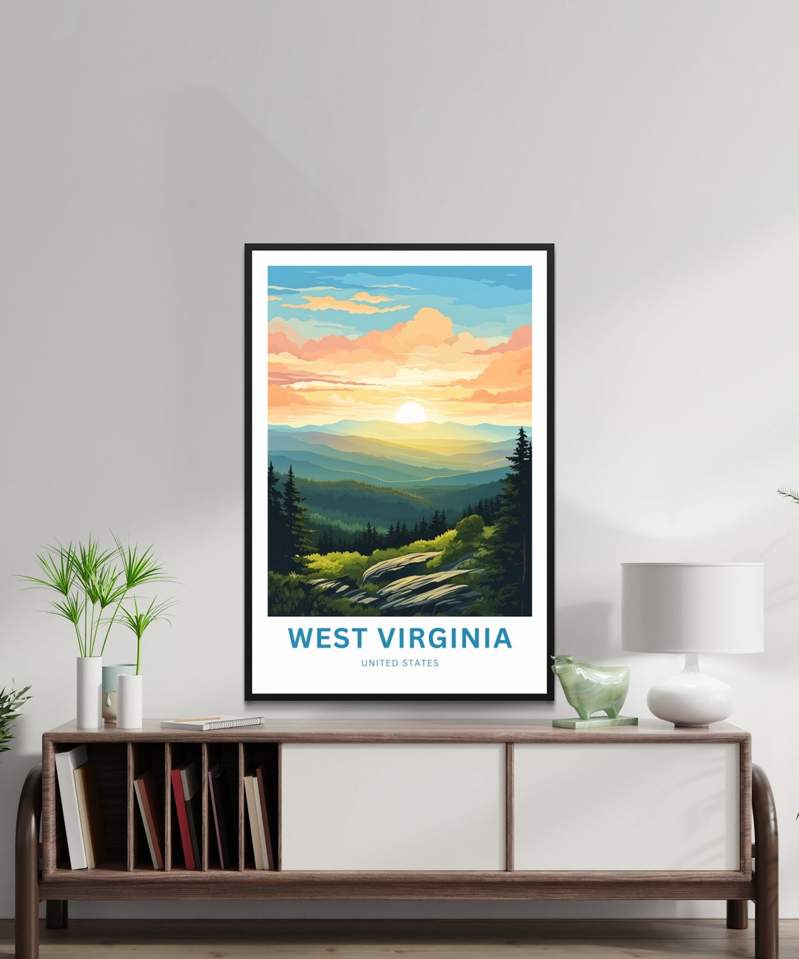 West Virginia Blue Ridge Mountain Sunrise Layers Travel Poster - Image 2