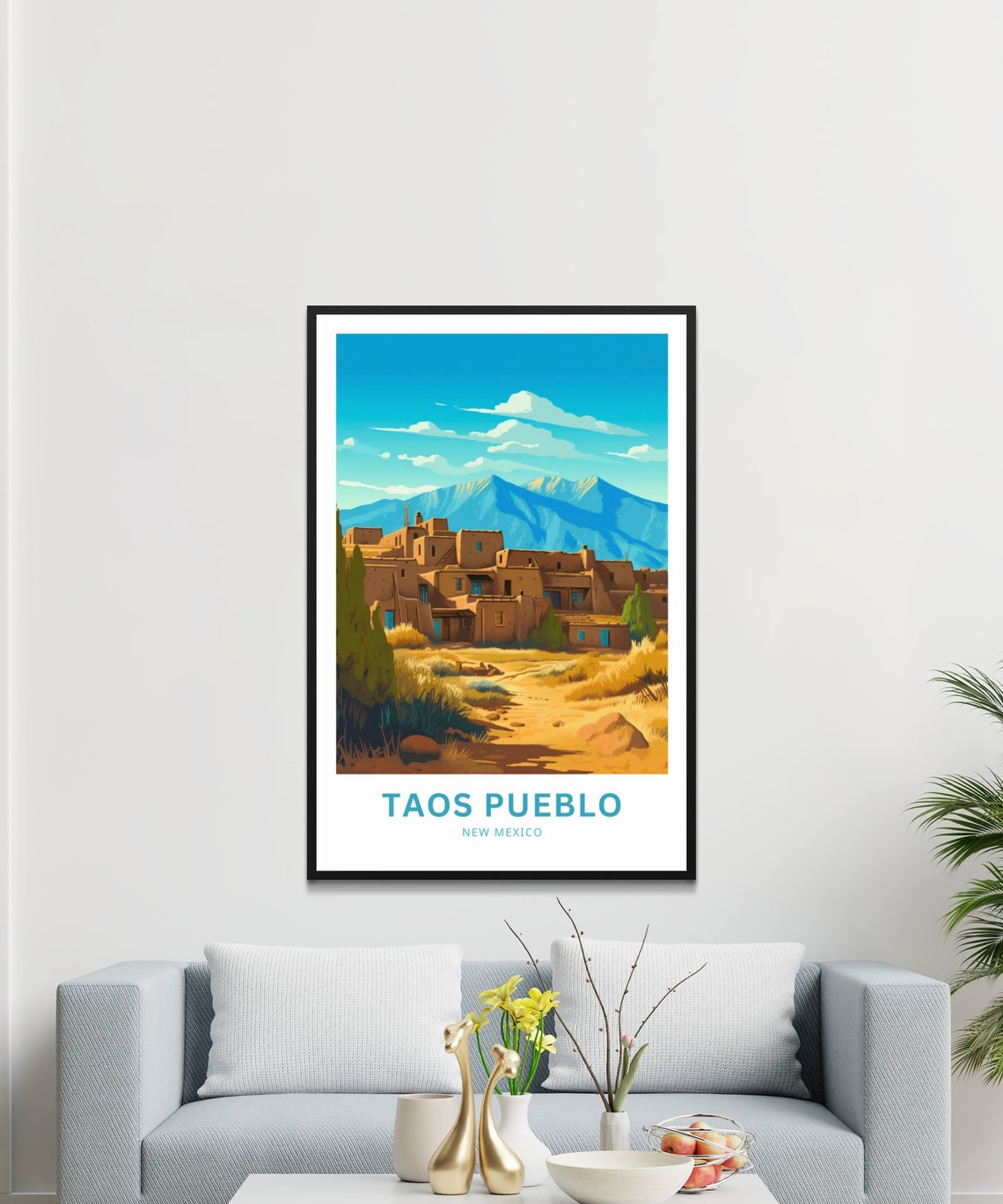 Personalized Toas Pueblo Travel Print Toas Pueblo Poster New Mexico Wall Art Framed Present Gift New Mexico Present - Image 3