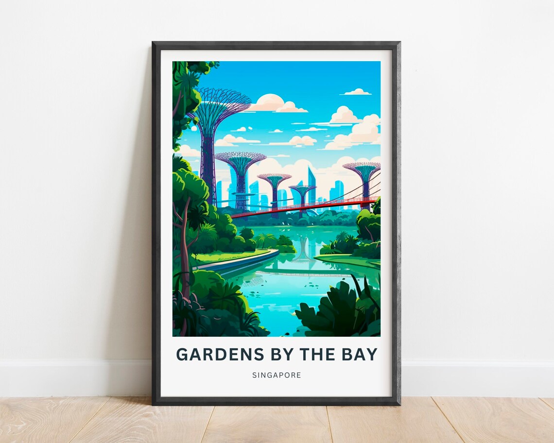 Gardens by the Bay Singapore Supertree Grove Skyline Travel Poster