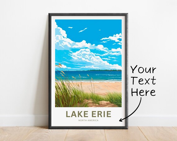 Lake Erie Travel Poster, Great Lakes