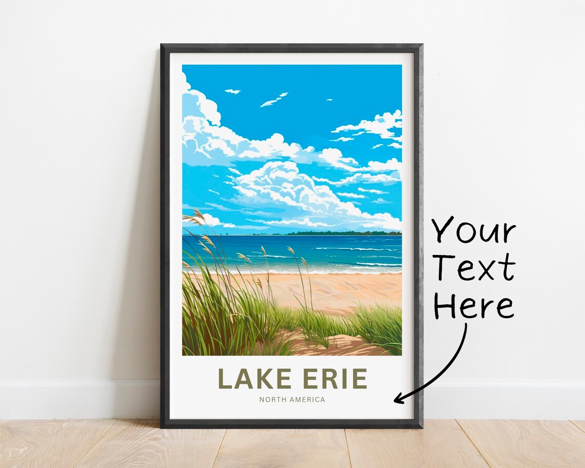 Lake Erie Travel Poster, Great Lakes