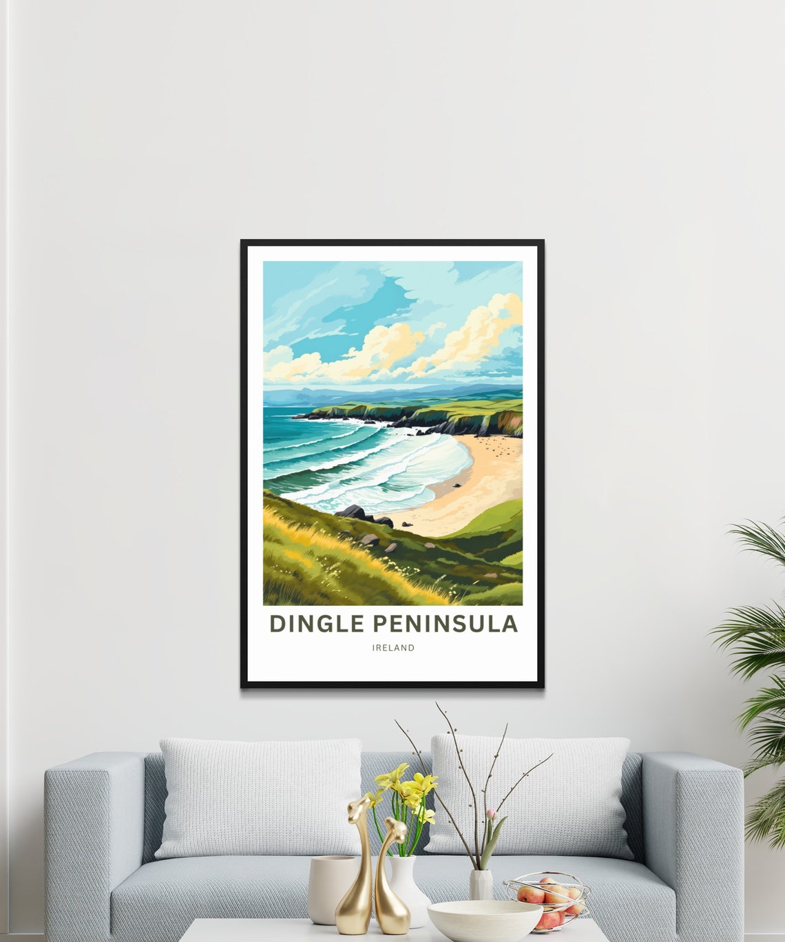 Dingle Peninsula Ireland Personalized Golden Cove Travel Poster - Image 3