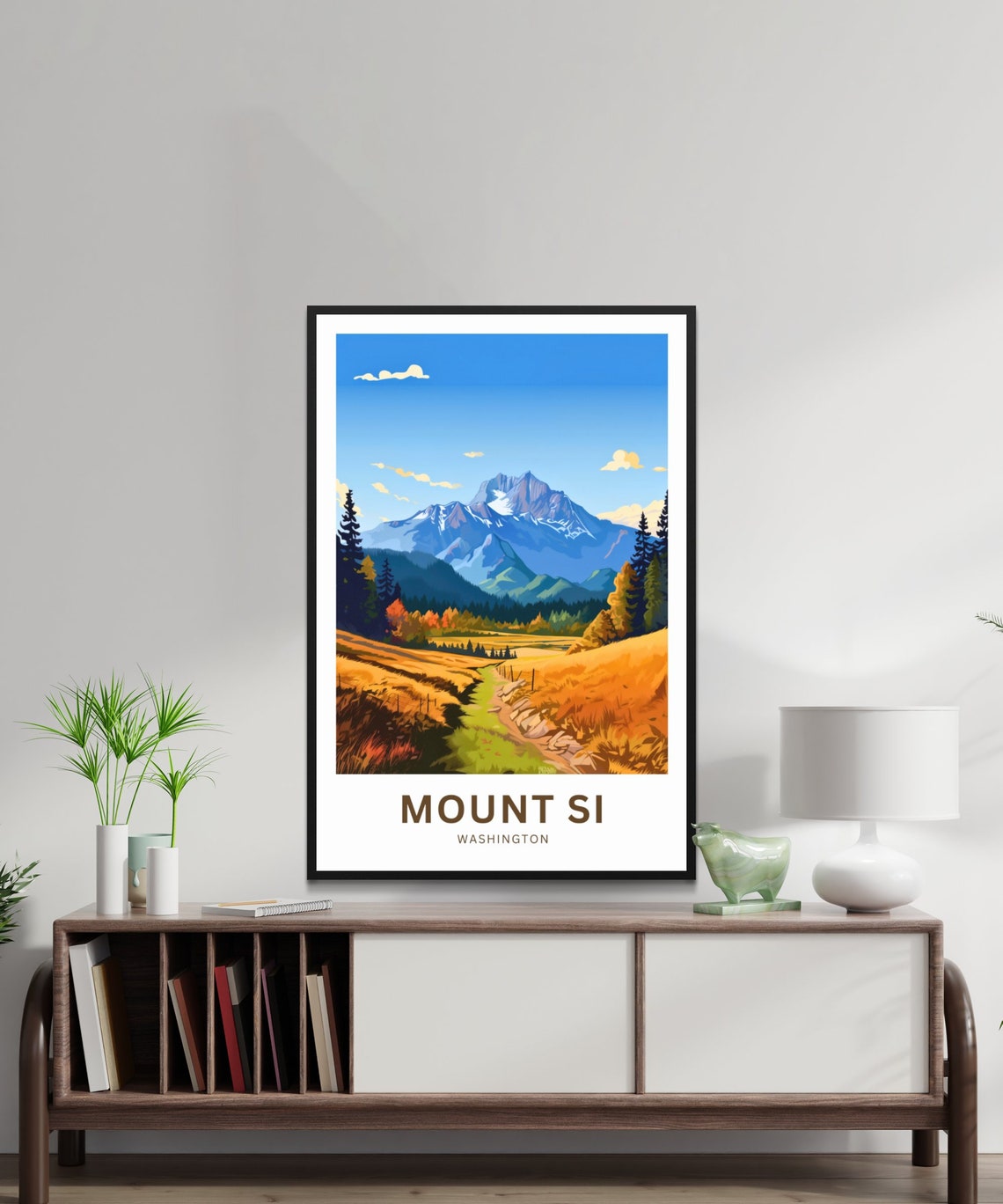 Mount Si Washington Custom Text Autumn Meadow Peak Trail Travel Poster - Image 2