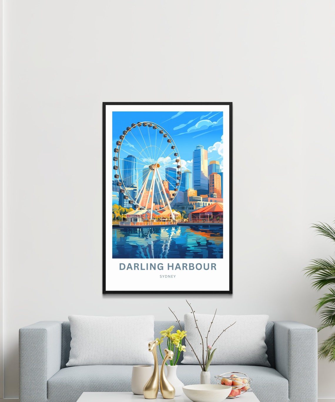 Darling Harbour Sydney Ferris Wheel Over The Waterfront Poster - Image 3
