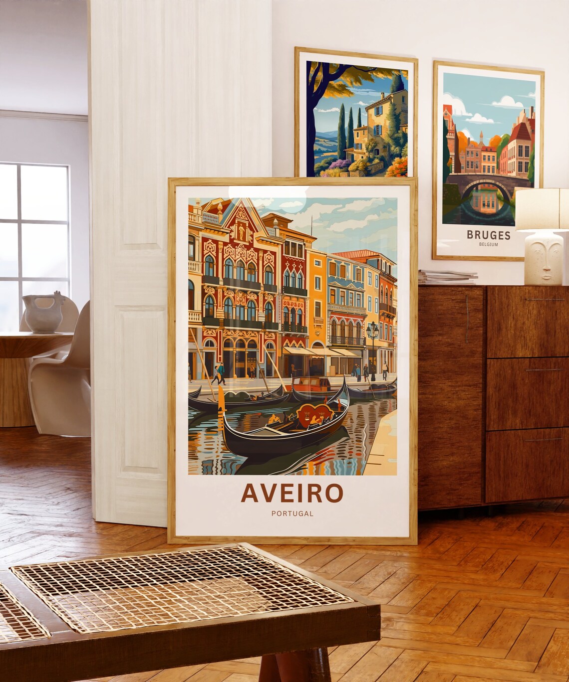 Aveiro Portugal Gondola Close Up Colorful Waterfront Travel Poster - Image 5