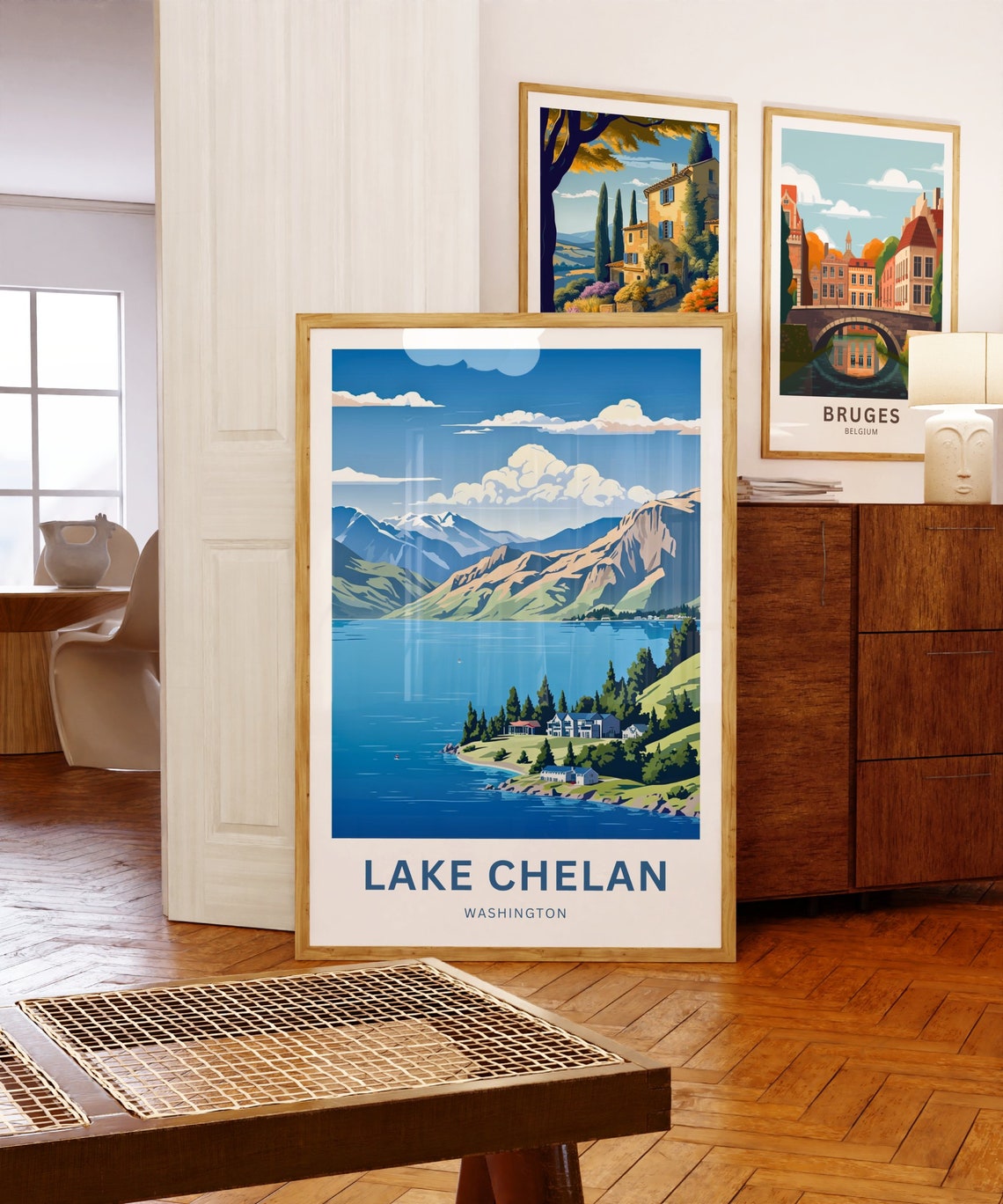 Personalized Lake Chelan Washington Lakeside Custom Name Poster - Image 3