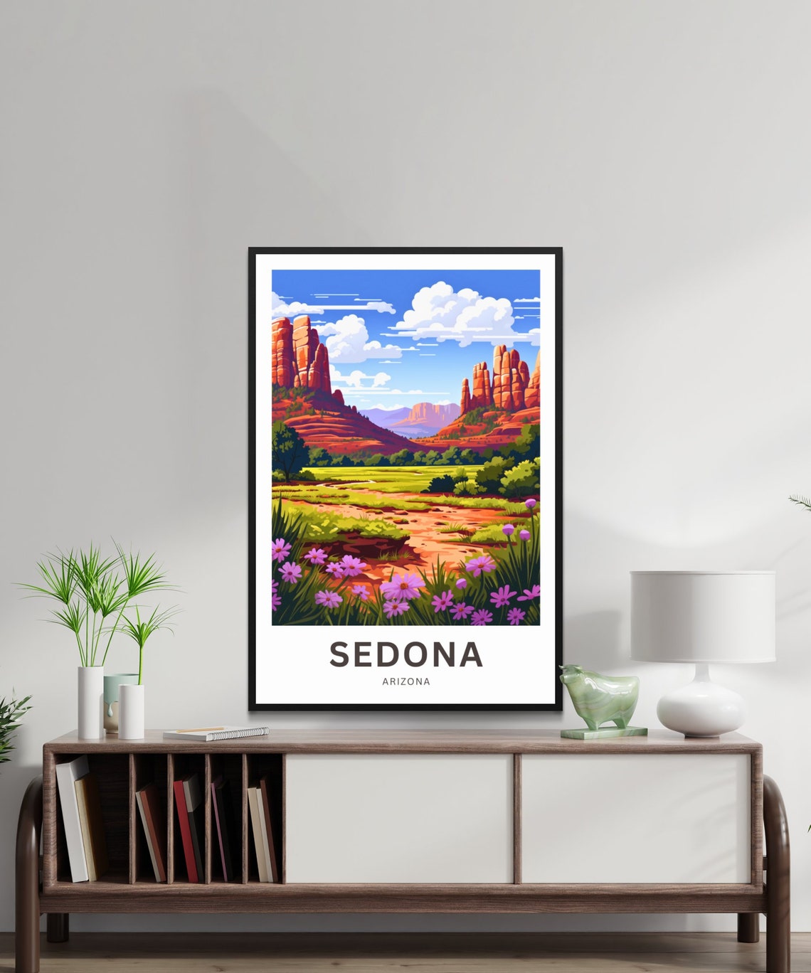 Personalized Sedona Arizona Poster with Red Rock Desert Scenery Art - Image 2