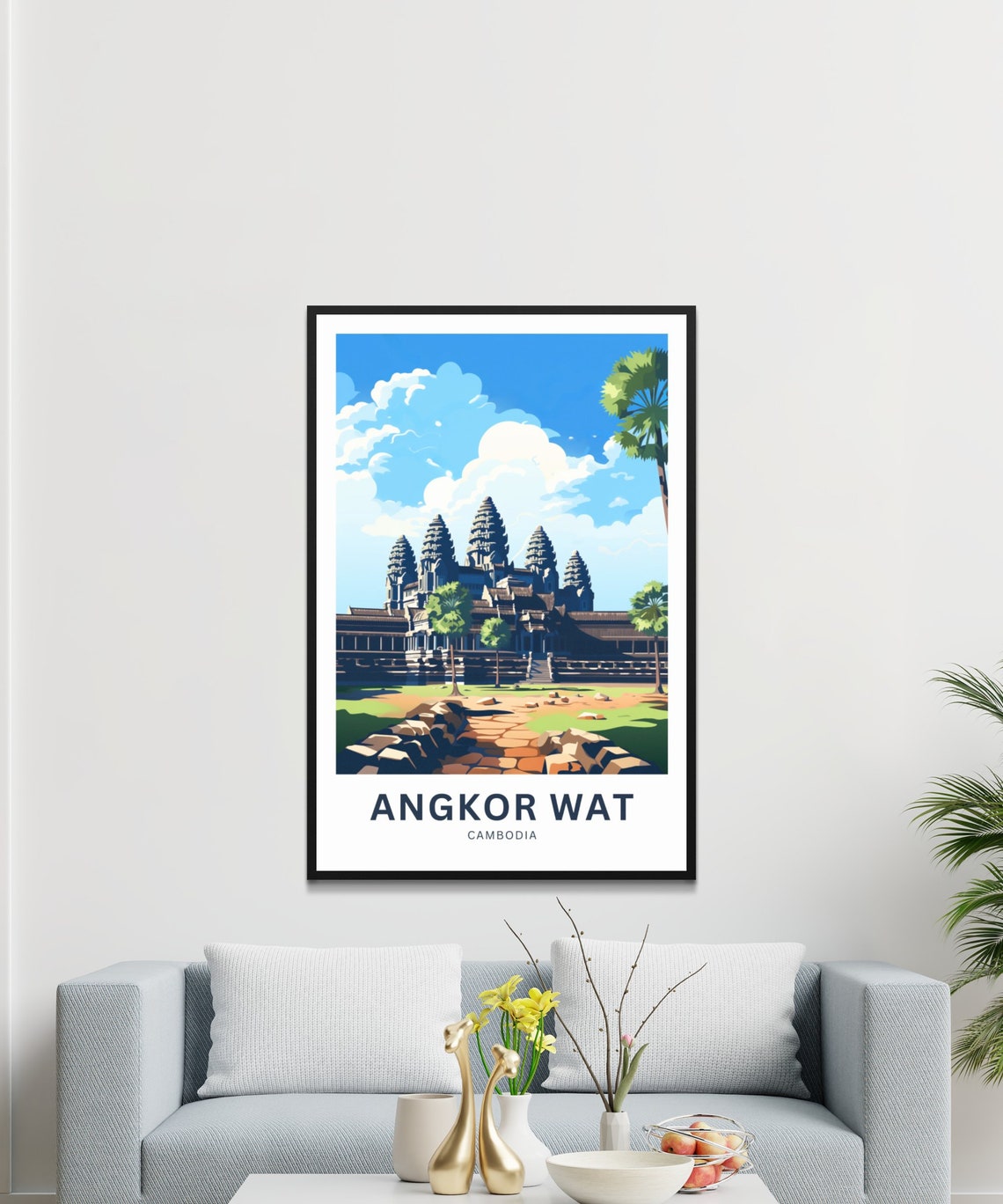 Angkor Wat Cambodia Ancient Temple Towers Custom Travel Poster - Image 2