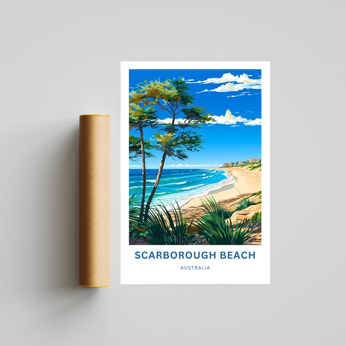 Personalized Scarborough Beach Australia Surf Coast Travel Poster - Image 4