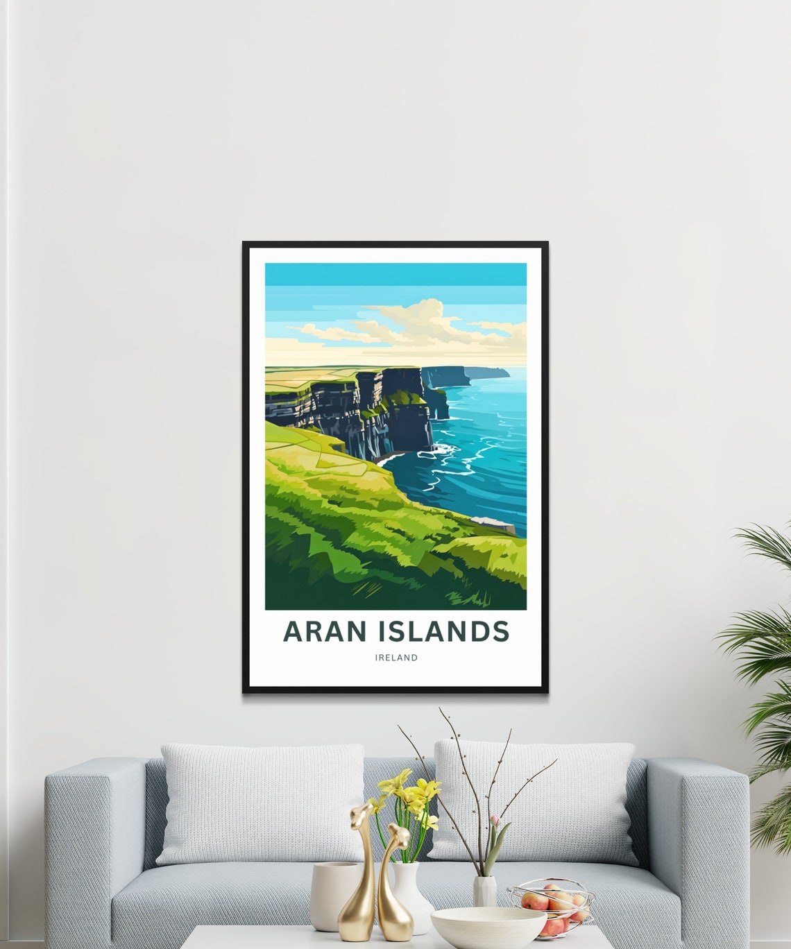 Aran Islands Ireland Personalized Limestone Cliff Coast Travel Poster - Image 3