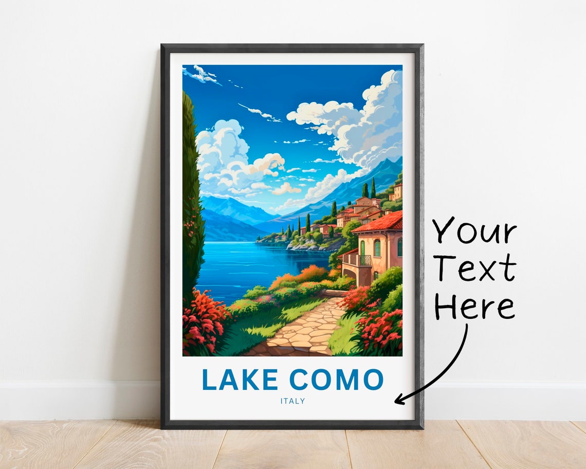 Lake Como Italy Villa Path Lakeside Gardens Personalized Poster