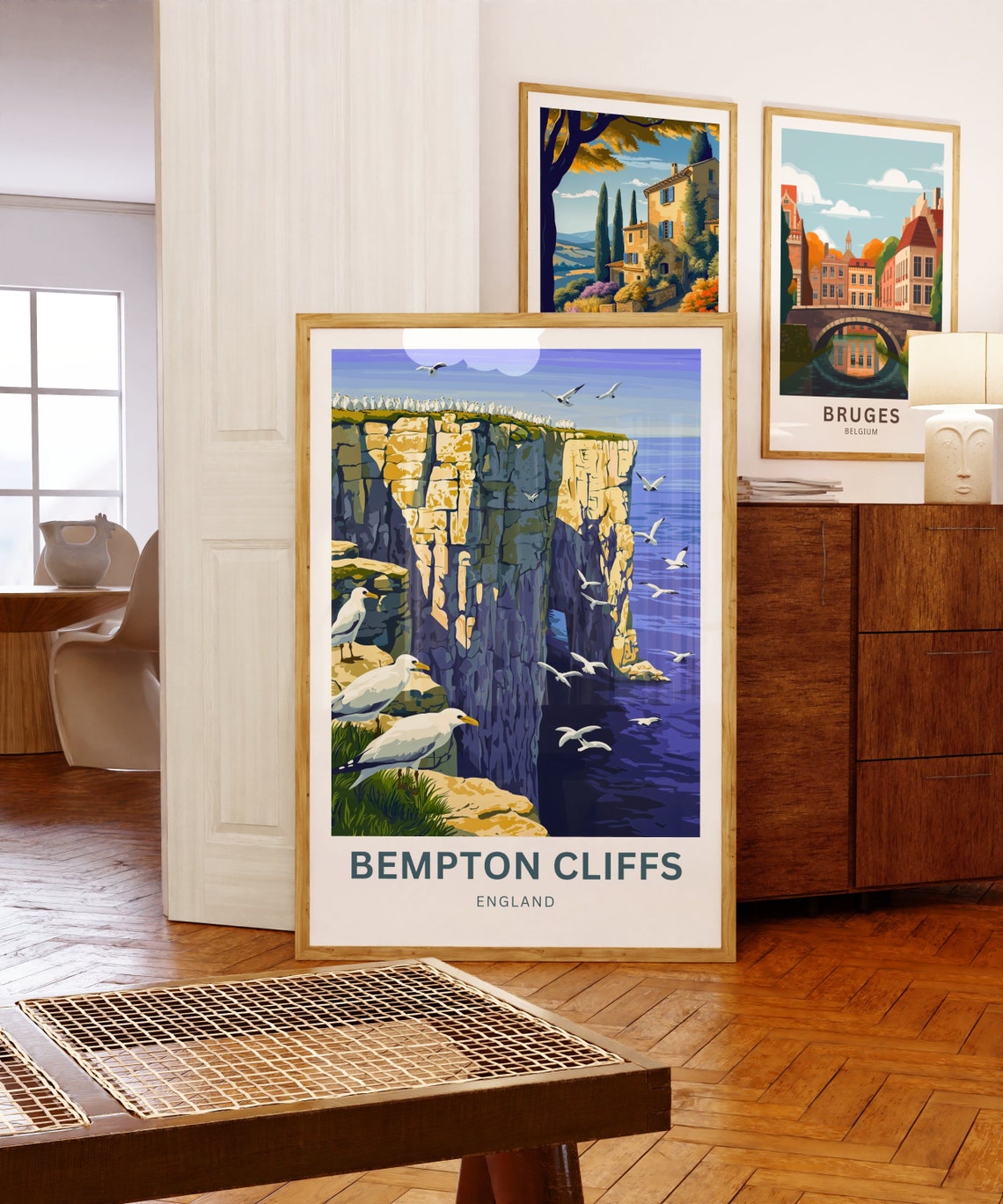 Bempton Cliffs England Chalk Cliffs Seabird Coast Travel Poster - Image 5