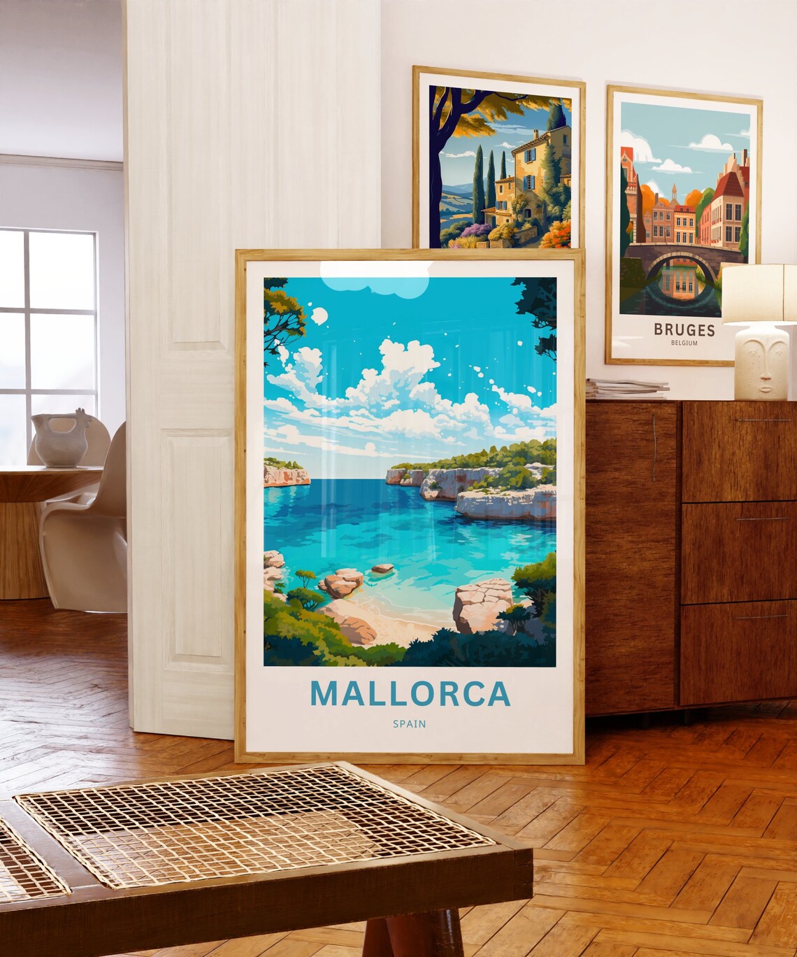 Mallorca Spain Turquoise Cove Rocky Cliffs Mediterranean Travel Poster - Image 5