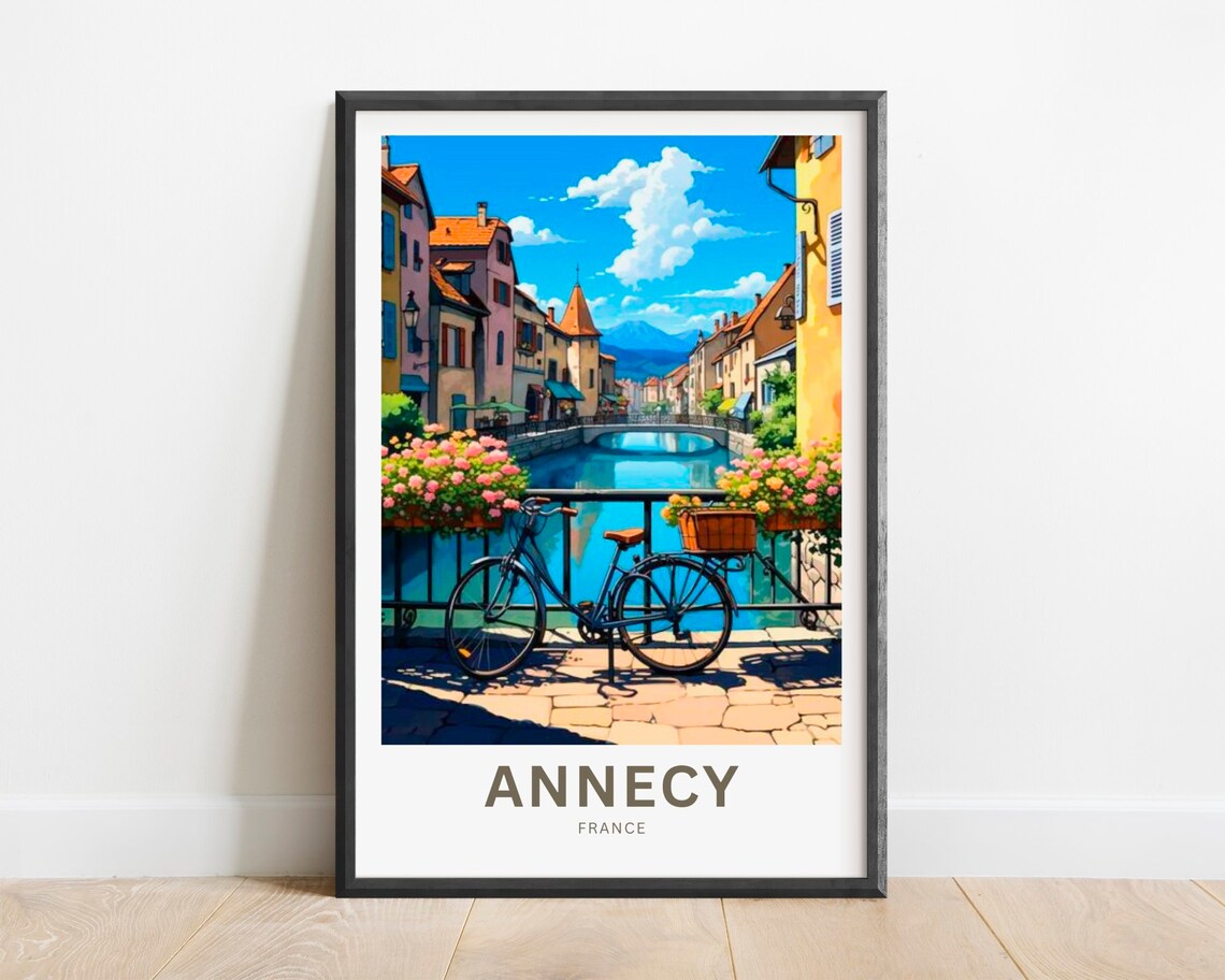 Annecy Travel Poster, France Wall Art Print