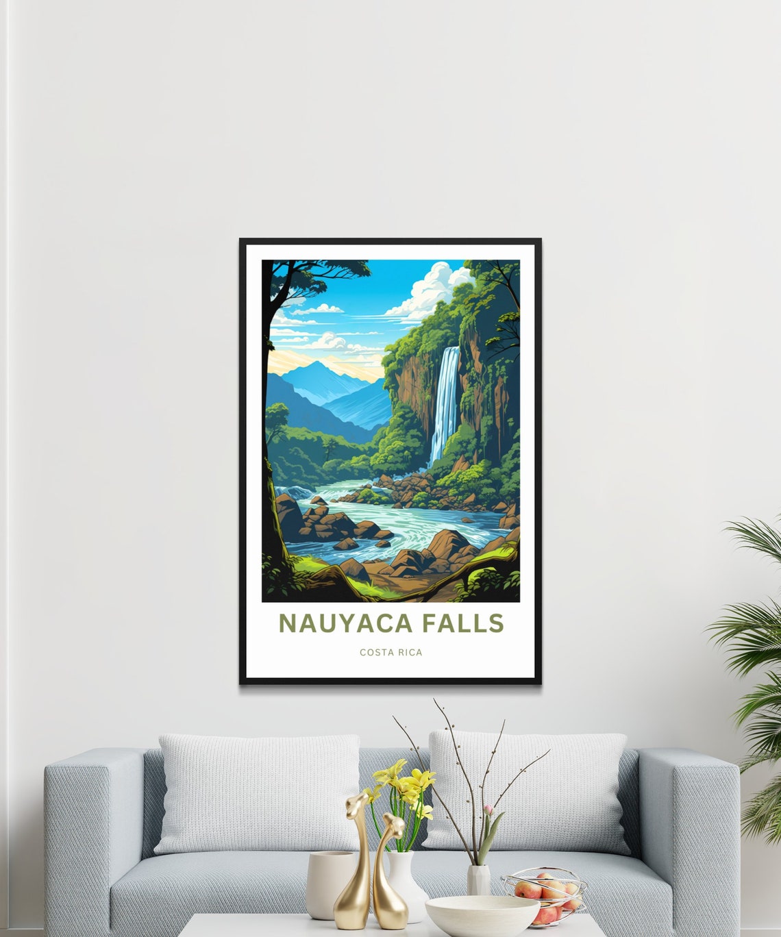 Nauyaca Falls Costa Rica Personalized Jungle Waterfall Travel Poster - Image 3