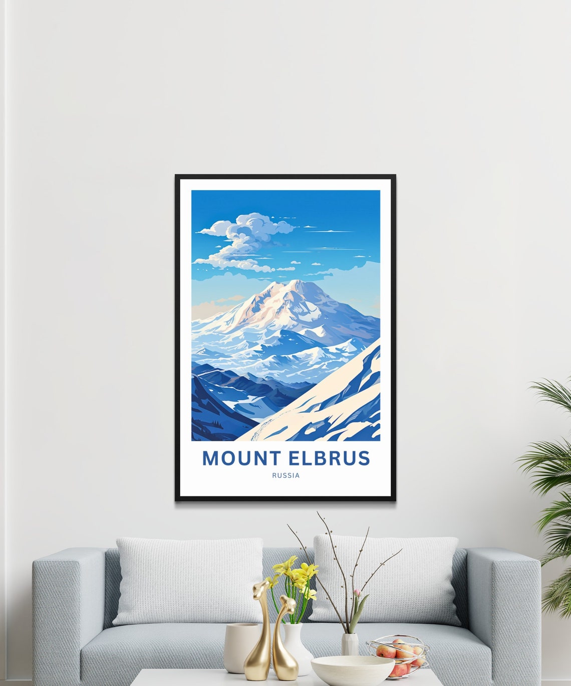 Mount Elbrus Russia Snow Peak Summit Custom Travel Art Poster - Image 3
