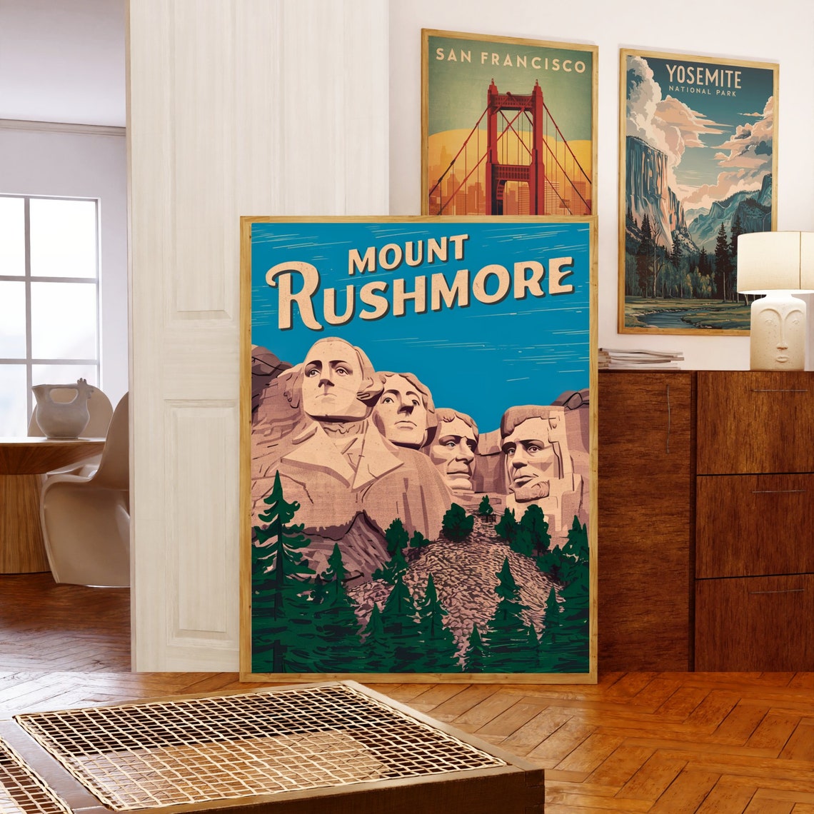 Mount Rushmore South Dakota Vintage National Monument Travel Poster - Image 5