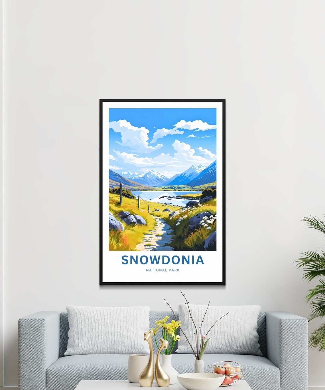 Personalized Snowdonia National Park Rocky Stream Trail Lake Poster - Image 3
