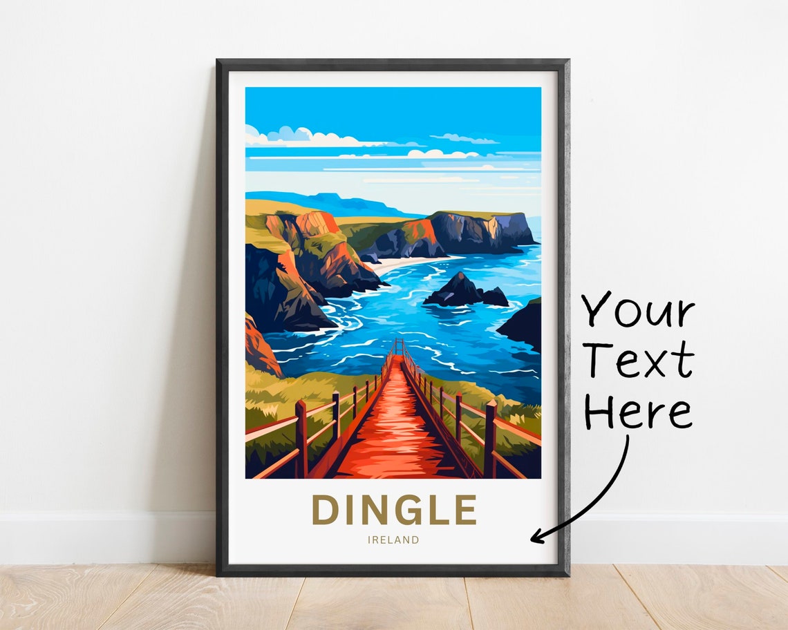 Personalized Dingle Ireland Coastal Cliffs Custom Text Poster