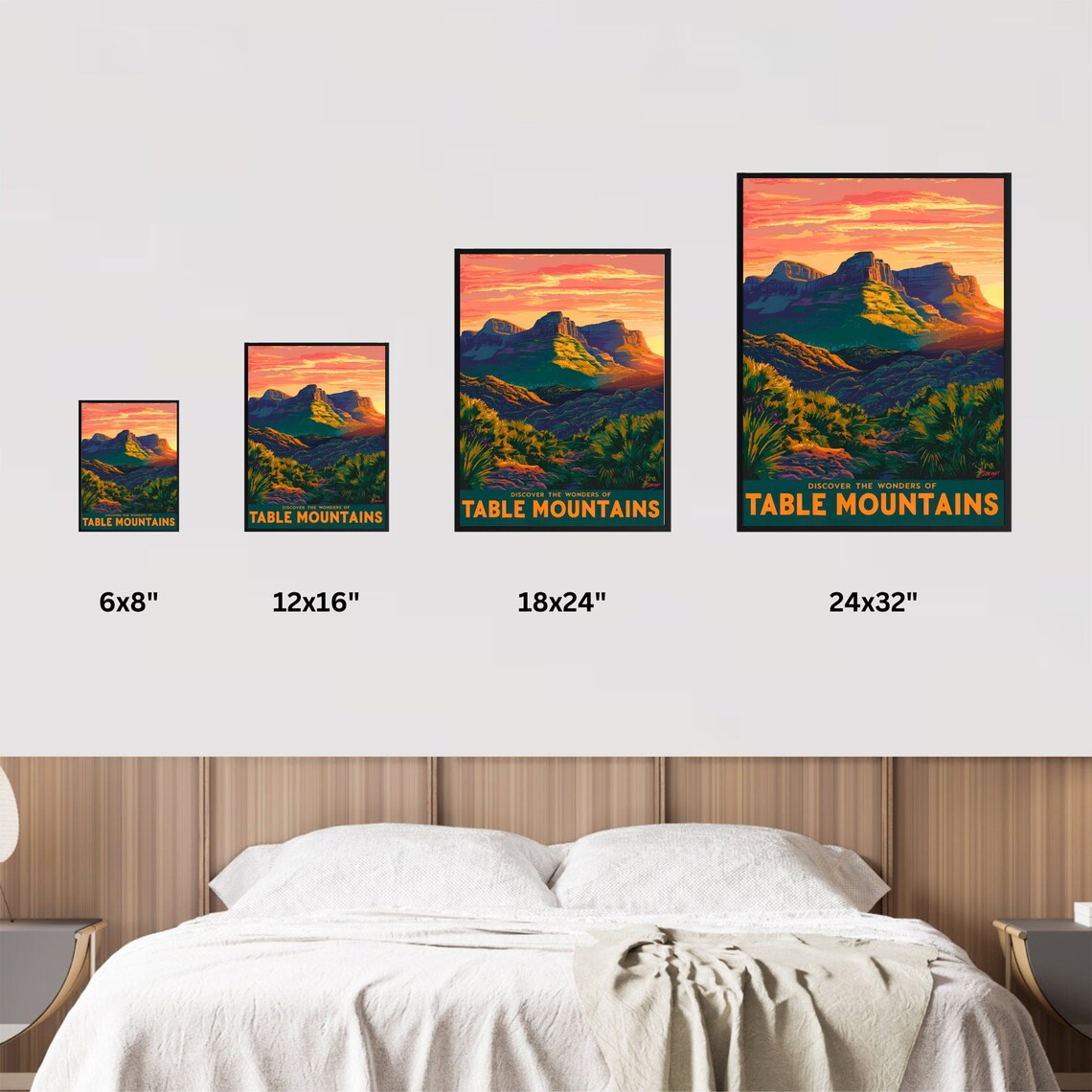 Table Mountains Discover Wonders Desert Sunset Mesas Vintage Poster - Image 2