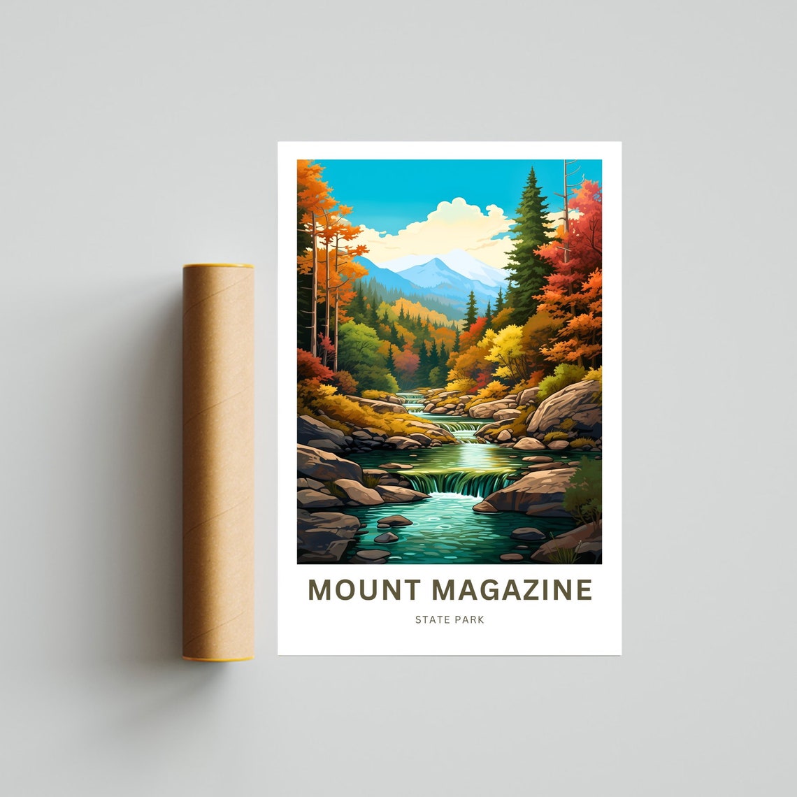 Mount Magazine State Park Colorful Fall Stream Travel Poster - Image 4