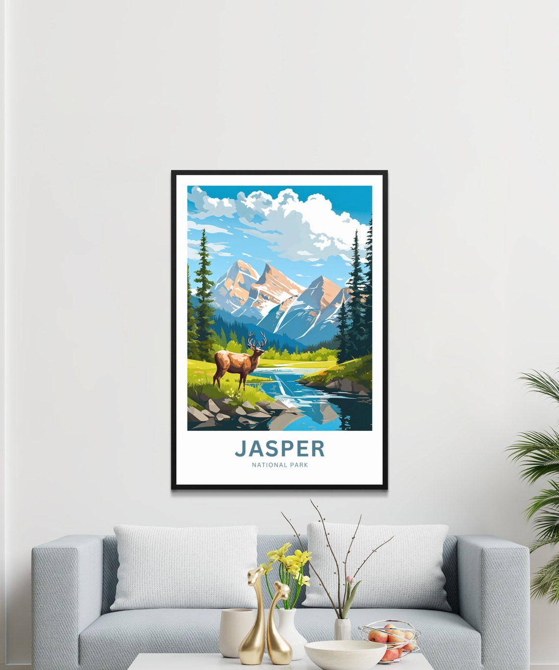 Jasper National Park Canada Elk River Personalized Poster Art - Image 2