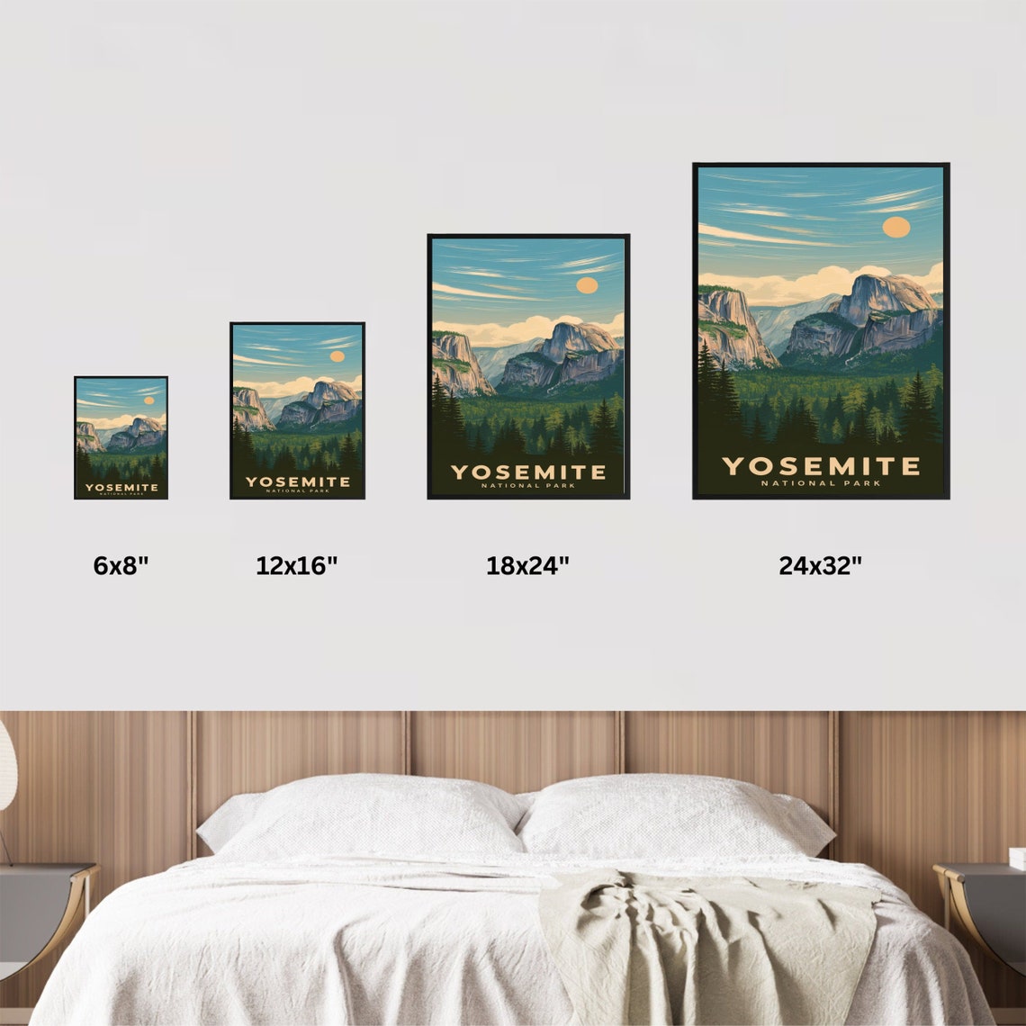 Yosemite National Park Travel Poster Half Dome Valley Scenic Sunset - Image 4