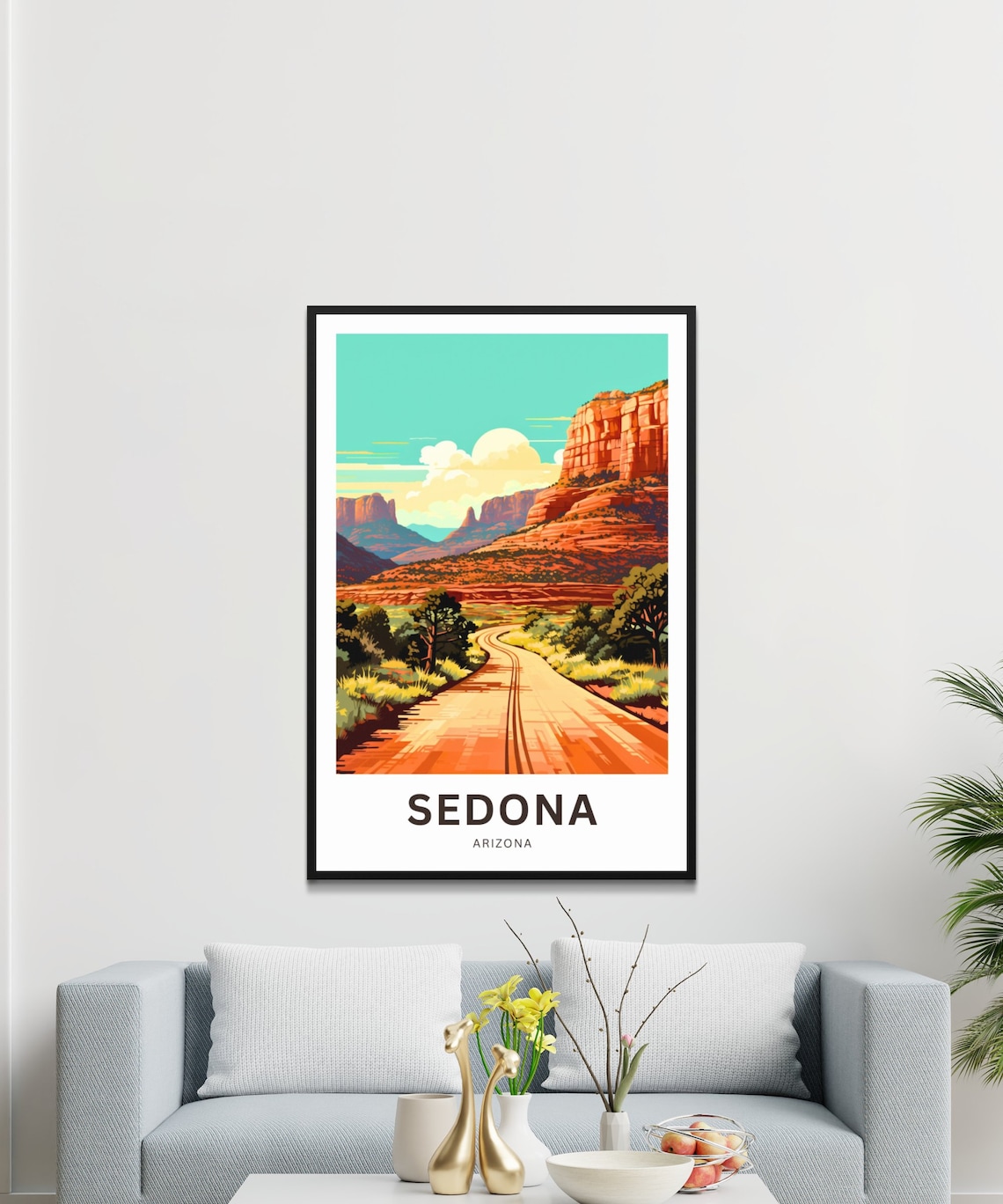 Sedona Arizona Desert Butte Road Scenic Personalized Travel Poster - Image 3