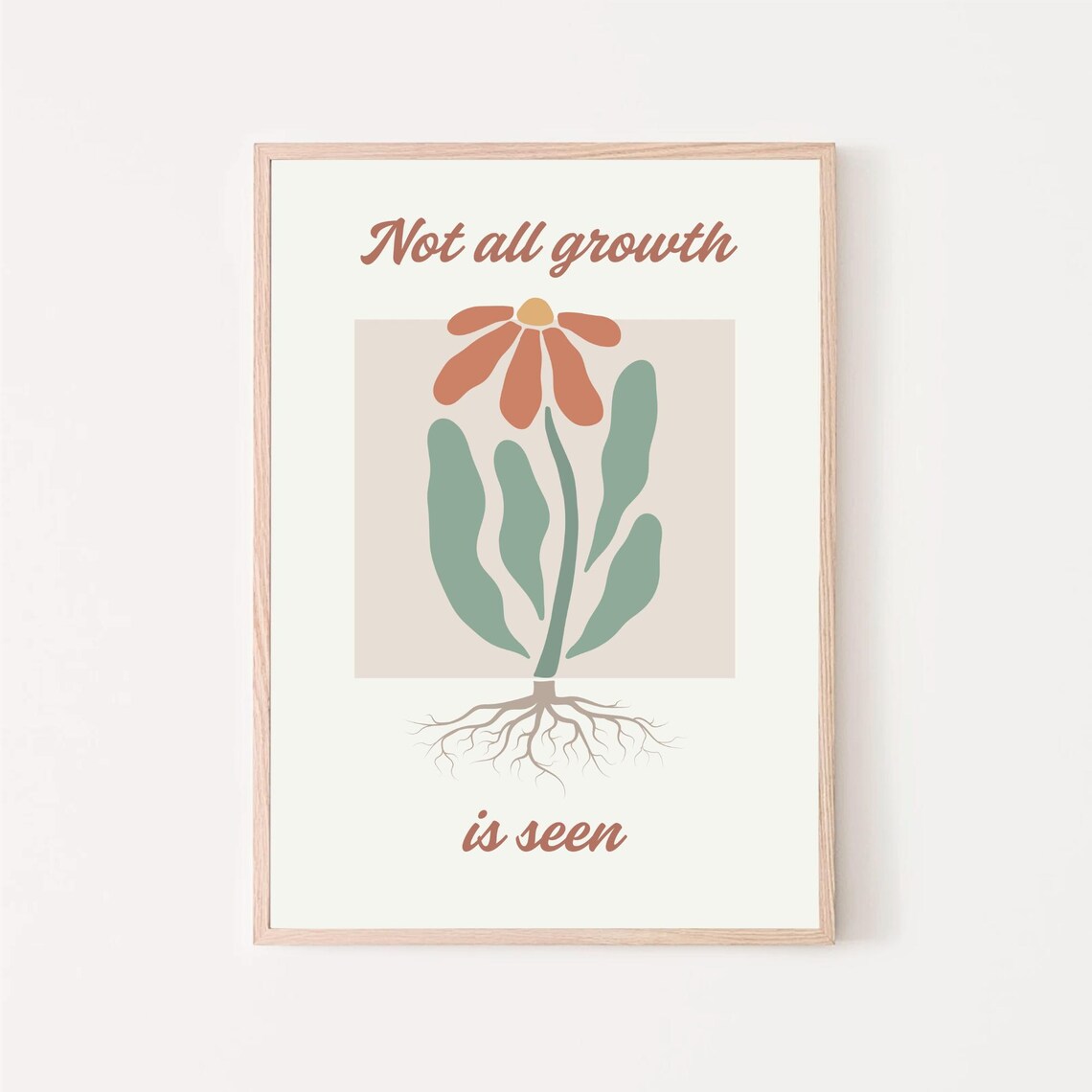 Not All Growth Is Seen Terracotta Flower Roots Mental Health Poster