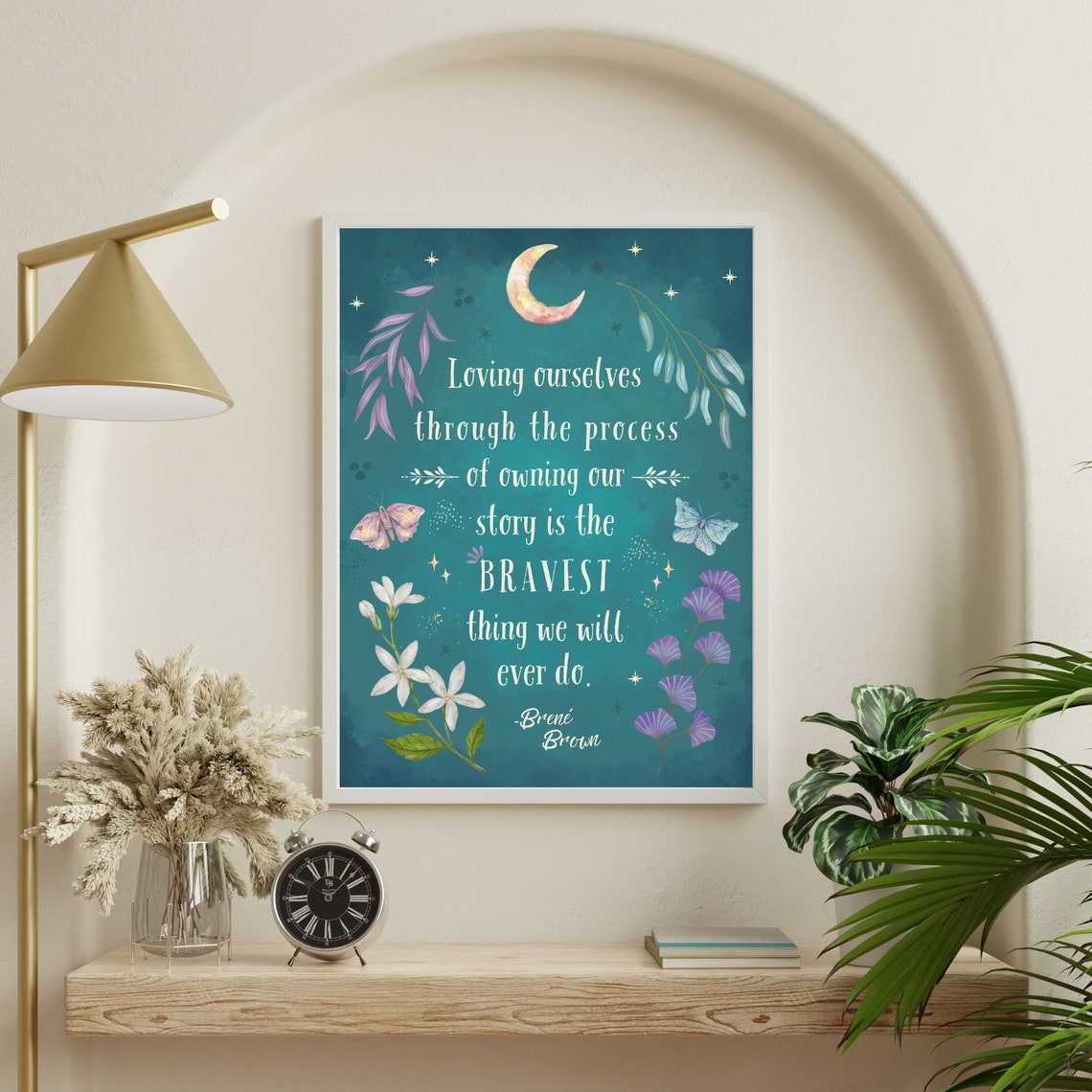 Brene Brown Owning Our Story Bravest Thing Crescent Moon Poster - Image 5