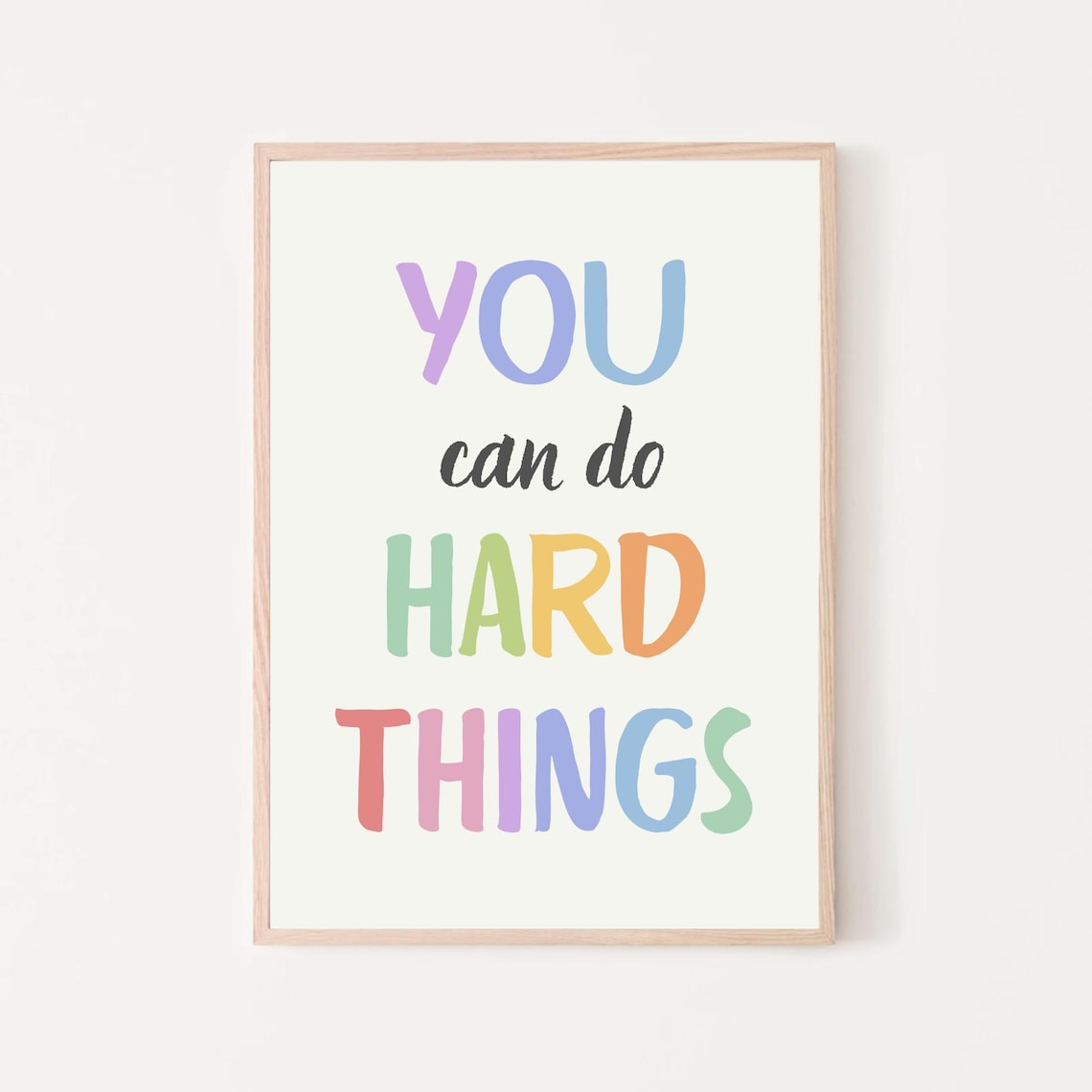 You Can Do Hard Things Kids Affirmations Poster