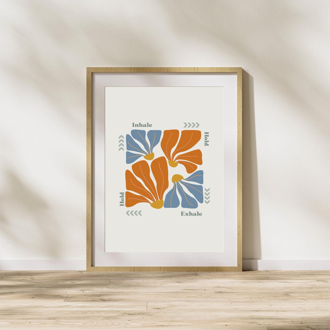 Inhale Hold Exhale Breathing Box Floral Mindfulness Calm Down Poster - Image 2