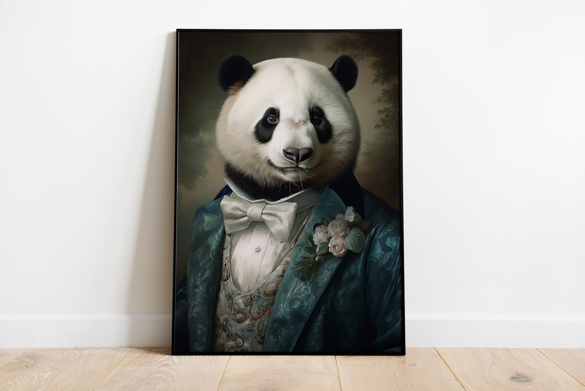 Renaissance Panda Portrait Art Print