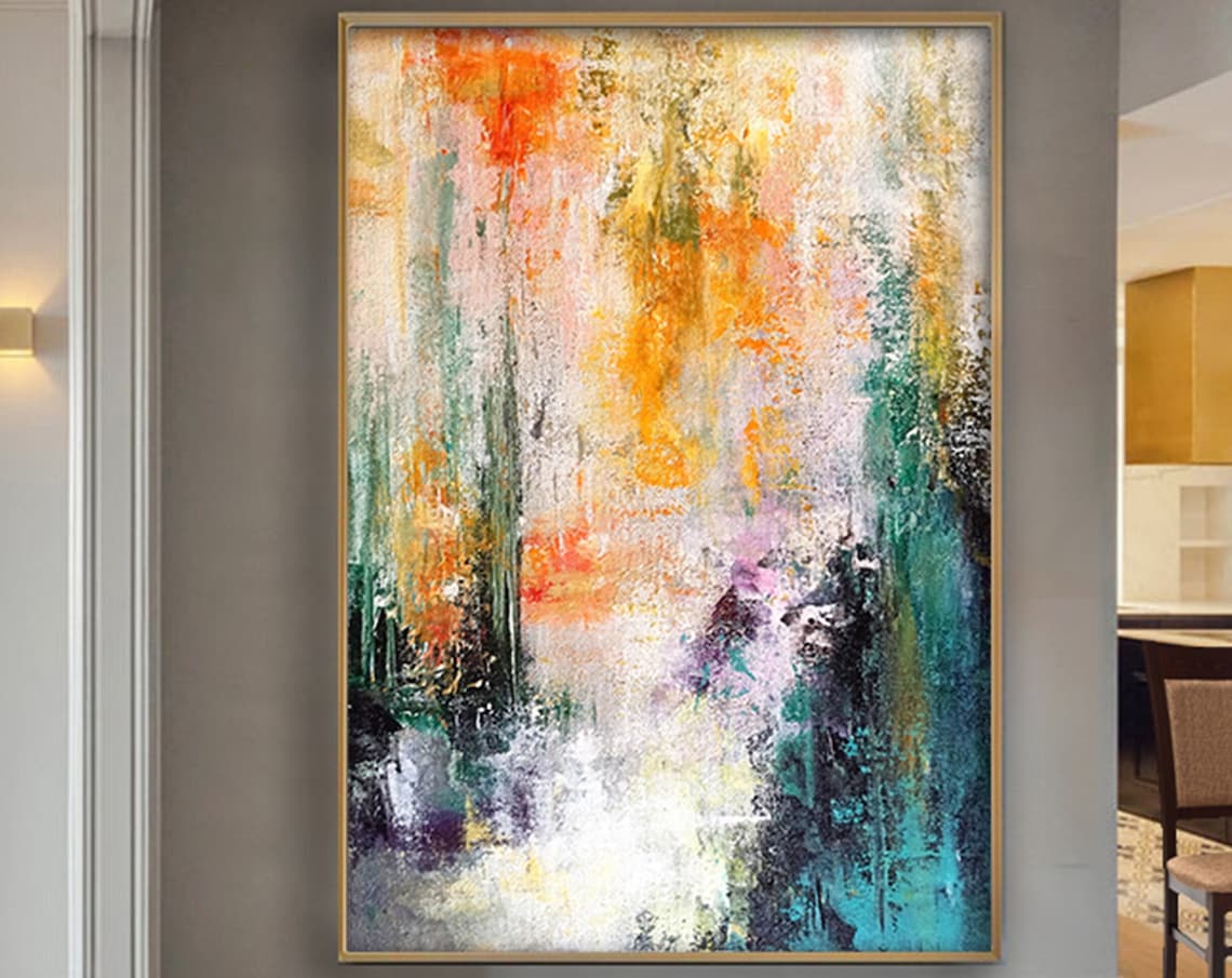 Colourful Acrylic Abstract Painting, Wall Art Print