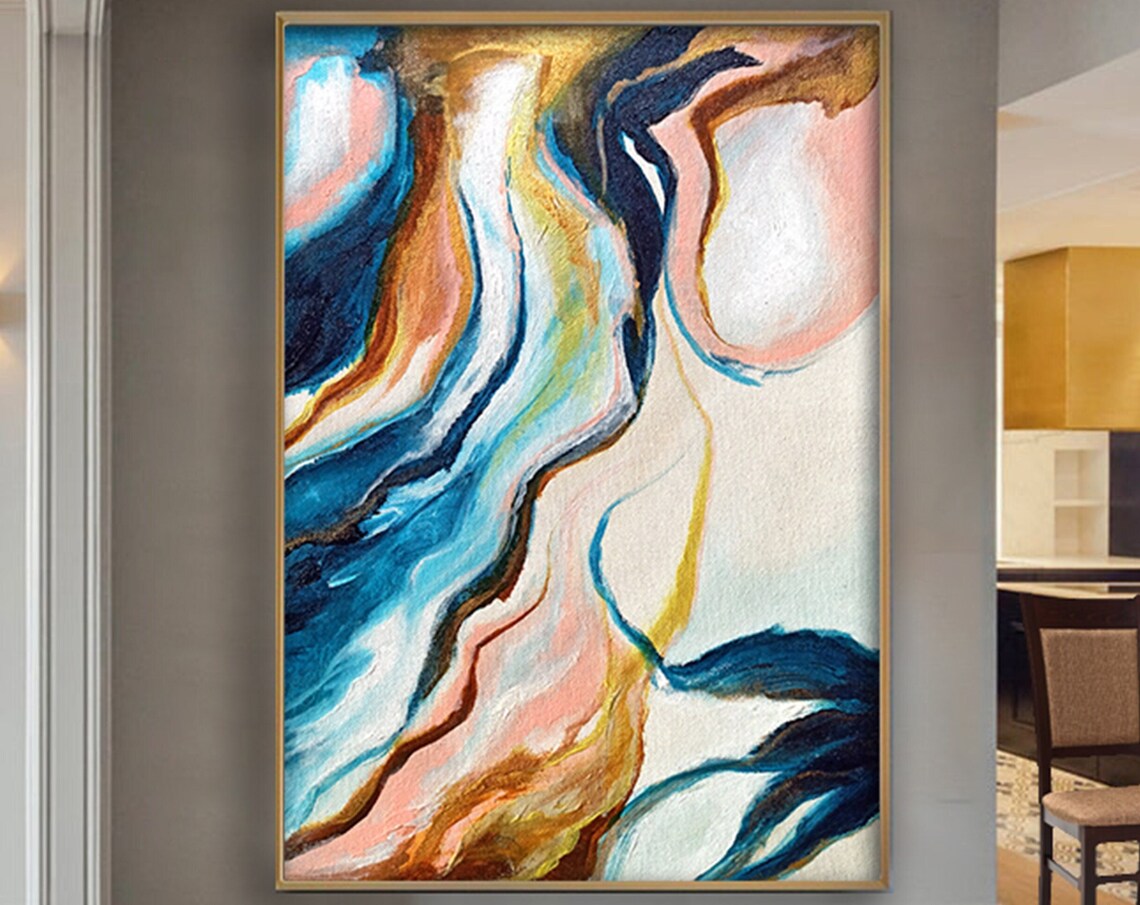 Colourful Abstract Painting, Oversized Wall Art Print