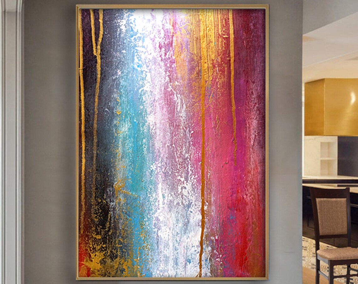Pink Acrylic Abstract Painting, Modern Art Print