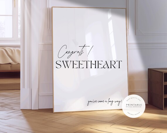 Congrats Sweetheart You Have Come a Long Way Celebration Wall Art