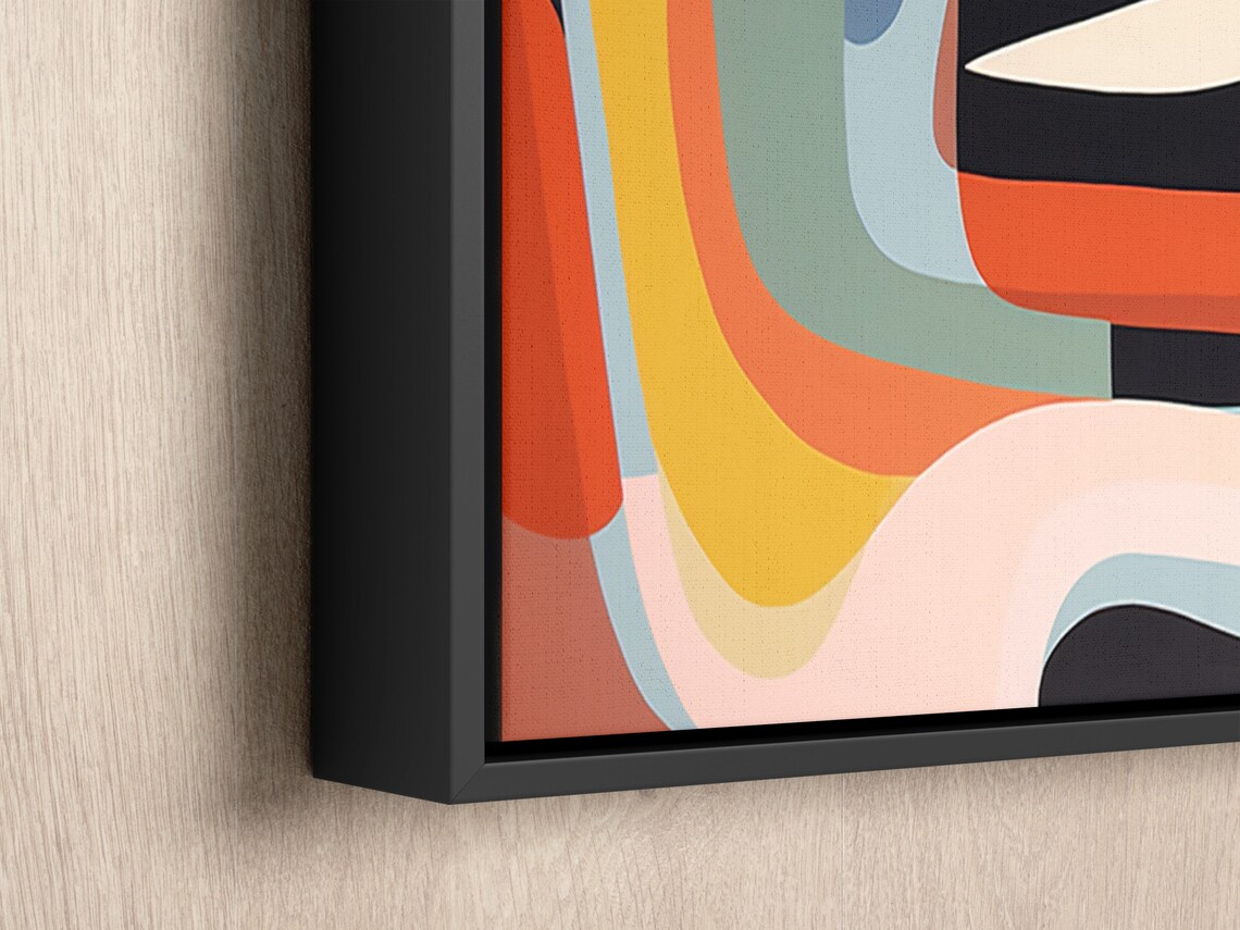 Mid Century Modern Geometric Abstract Retro Poster - Image 2