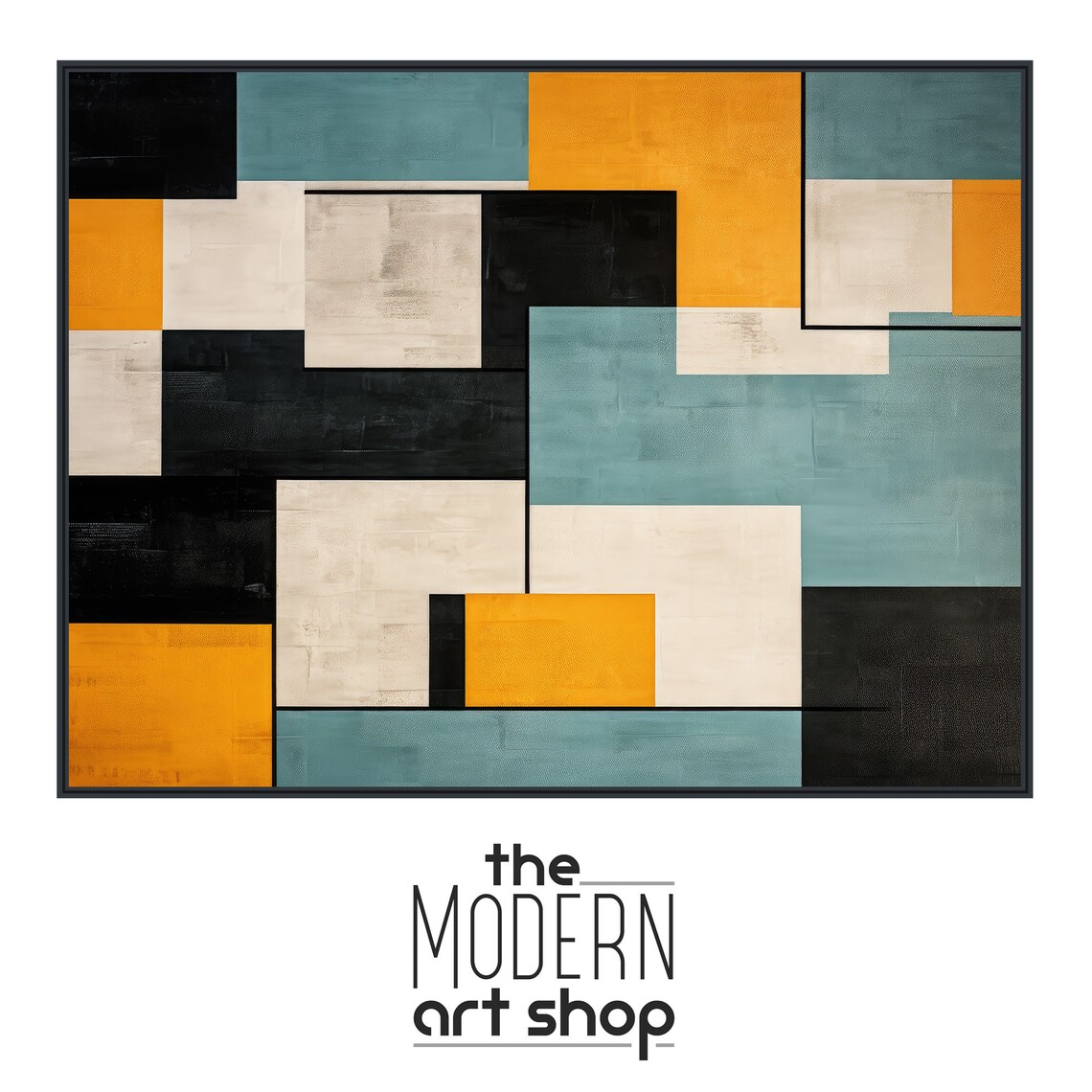 Large Geometric Wall Art, Mid-Century Modern Abstract - Image 4