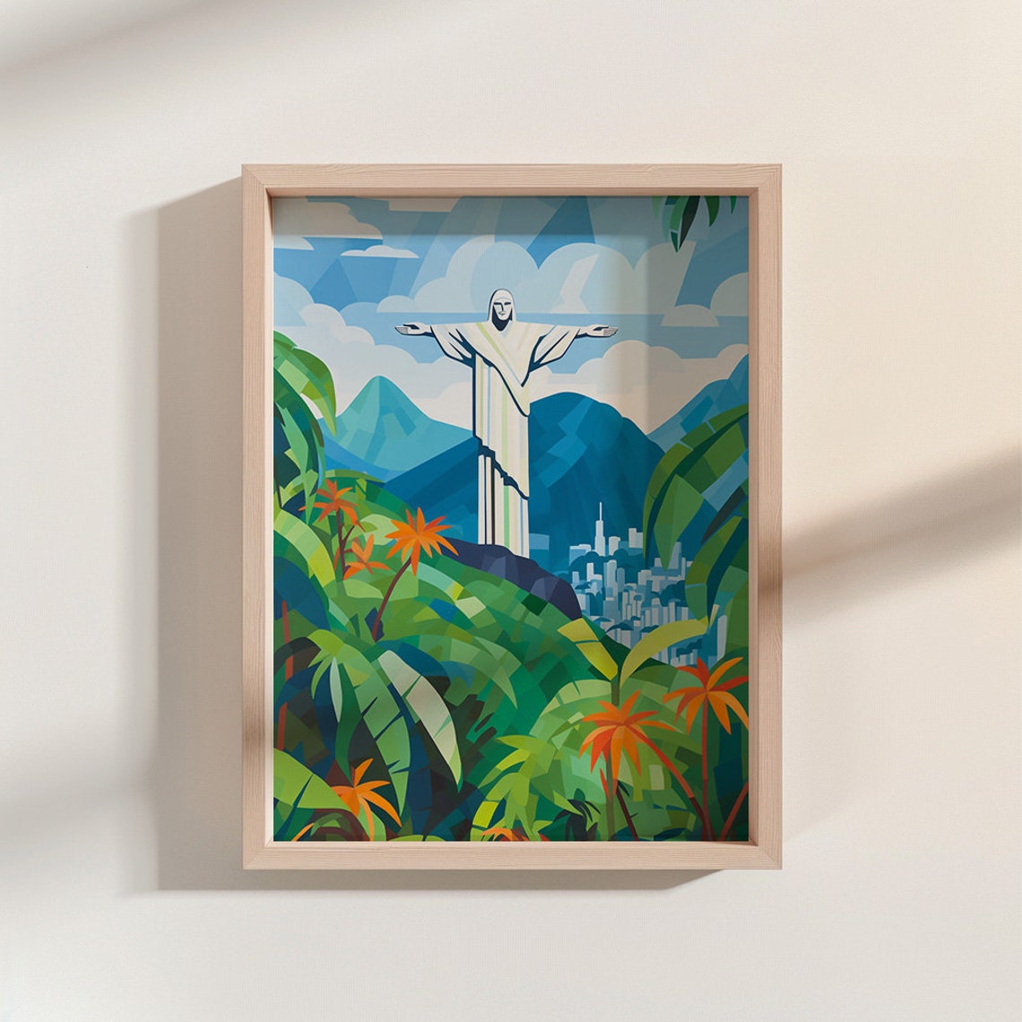 Christ The Redeemer Rio de Janeiro Tropical Jungle Landmark Poster