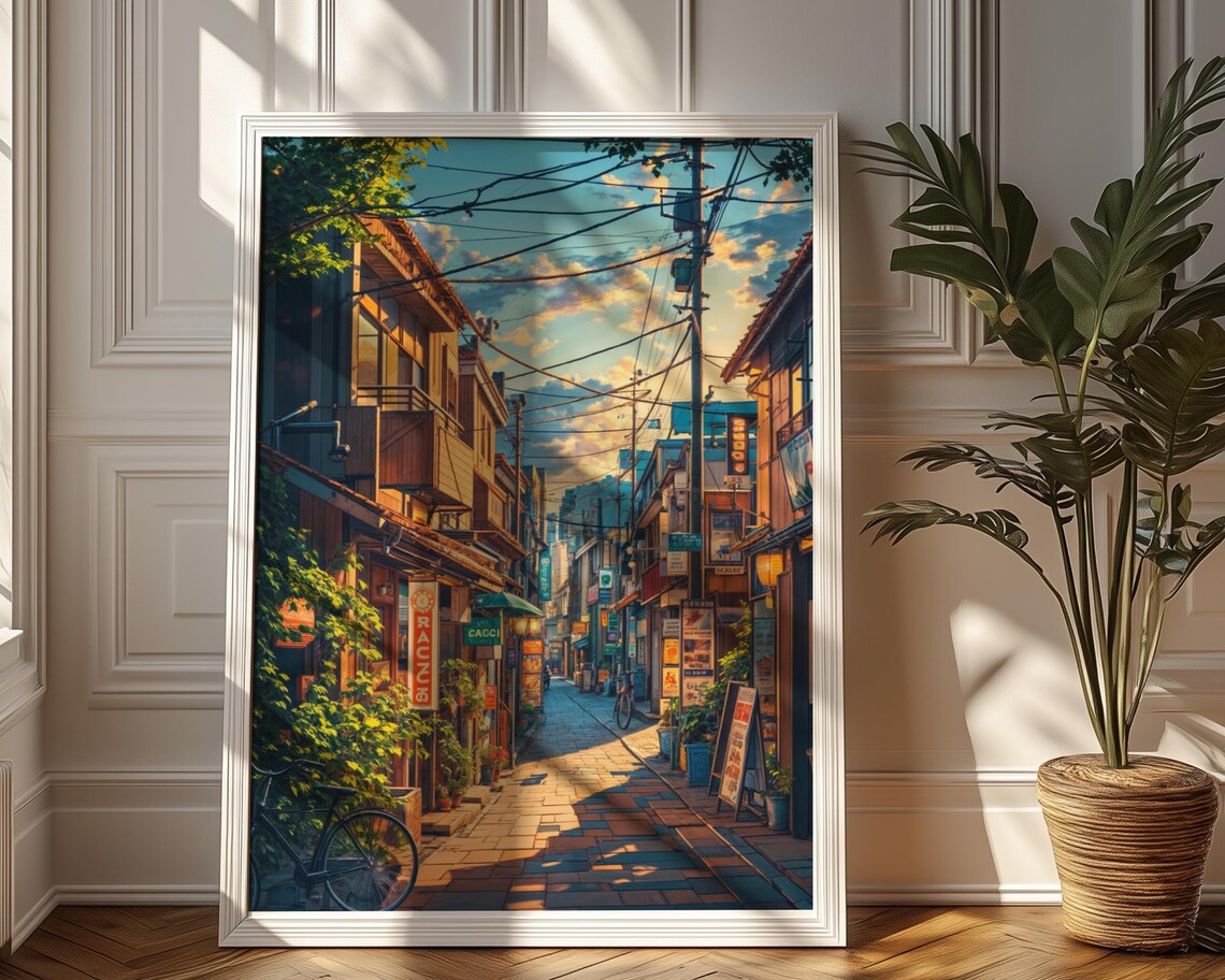 Tokyo Anime Cityscape Art Print, Urban Japan Decor - Image 4