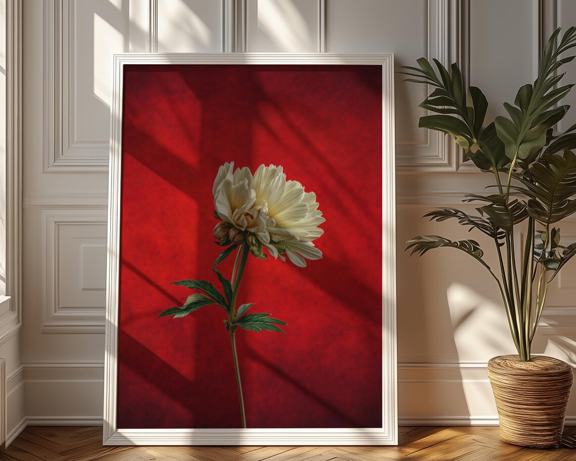 White Peony Art Print Luxury Botanical Wall Art Vintage Still Life Floral Print Elegant Flower Decor Gift - Image 3