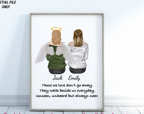 Personalized Angel Memorial Remembrance Quote Custom Wall Art