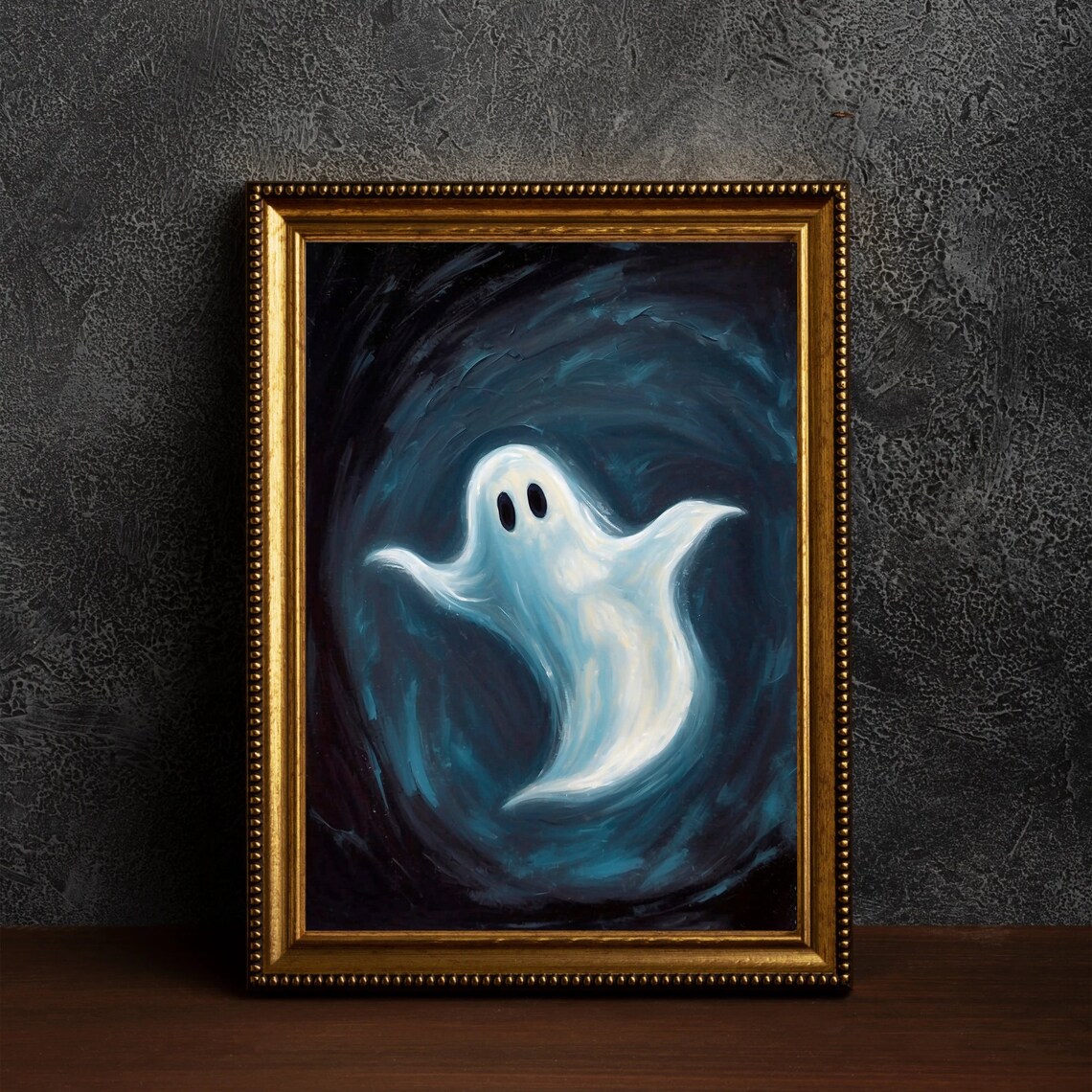 Swirling Ghost In A Dark Stormy Vortex Vintage Halloween Painting Poster - Image 5