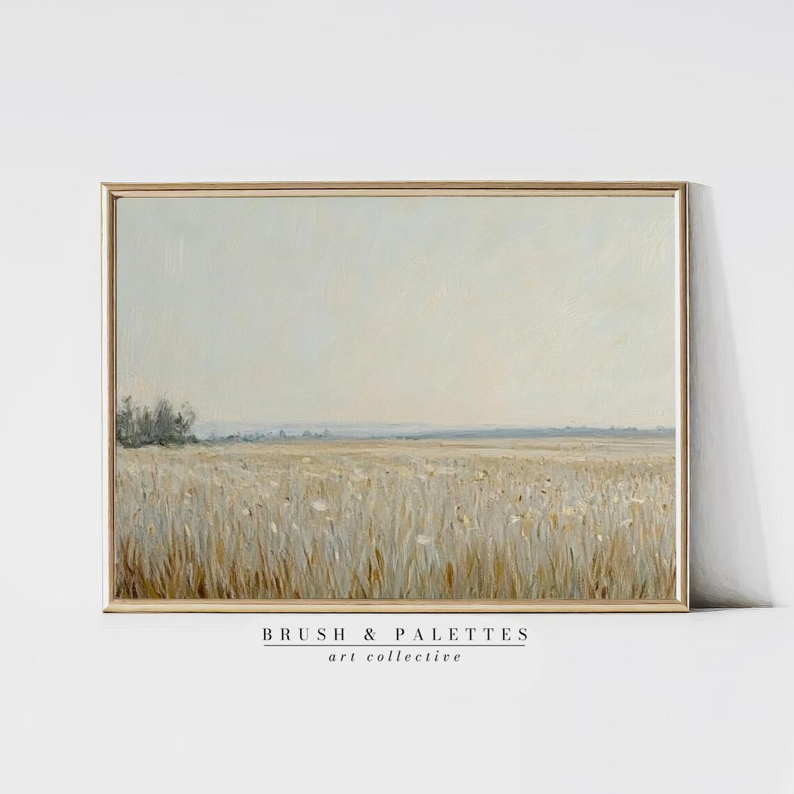 Golden Wheat Field Minimalist Art Country Countryside Wall Art