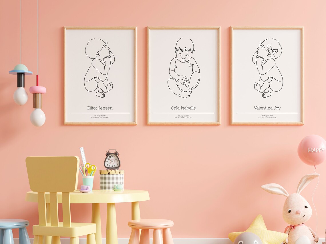 Custom Baby Loss Memorial Line Drawing Art Print - Image 7